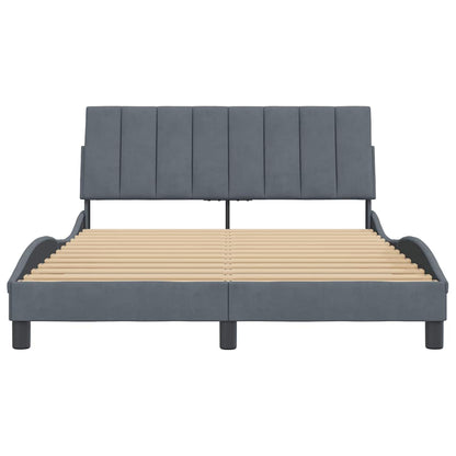 Giroletto senza Materasso Hanko Grigio Scuro 120x200 cm Velluto