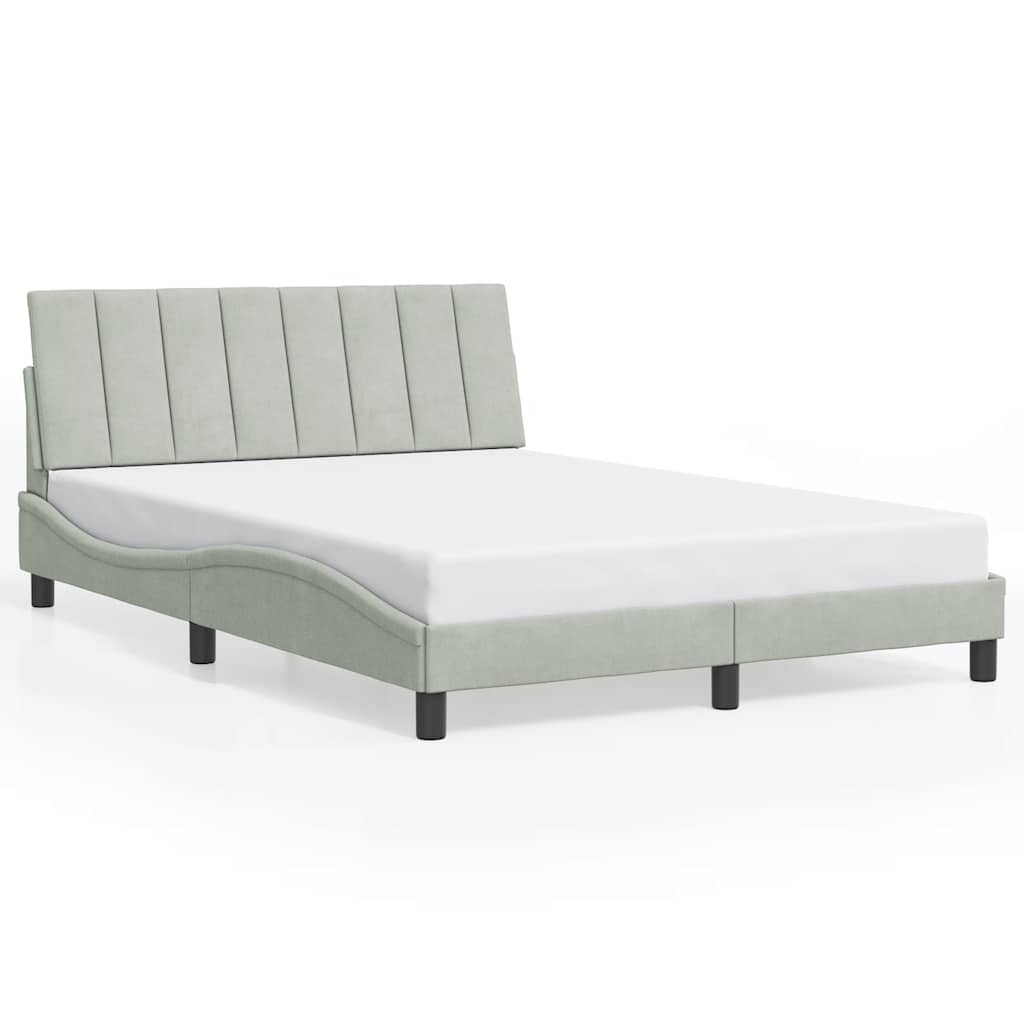 Giroletto senza Materasso Hanko Grigio Chiaro 140x190 cm Velluto