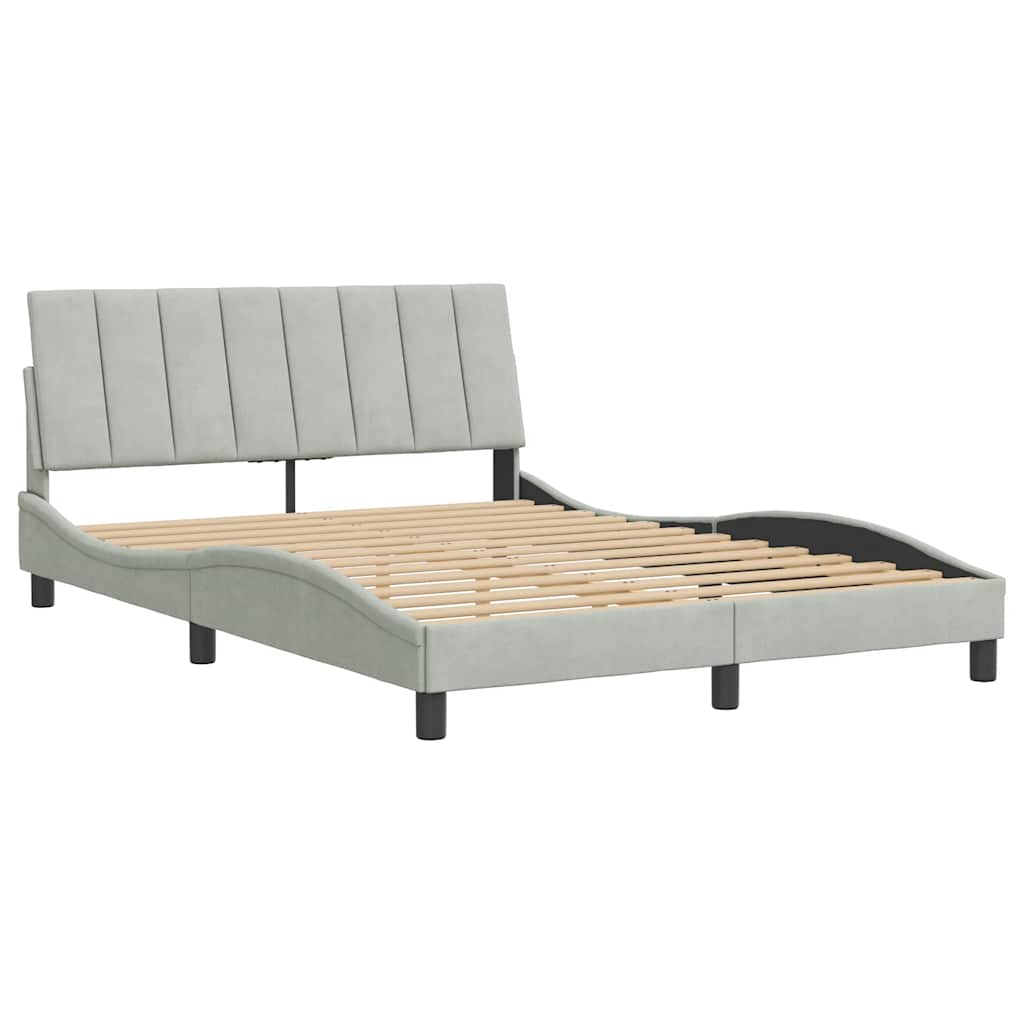 Giroletto senza Materasso Hanko Grigio Chiaro 140x190 cm Velluto
