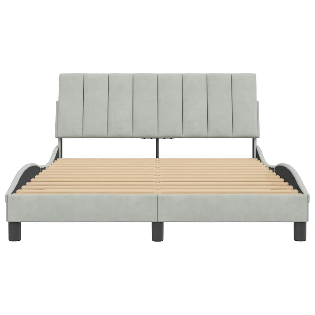 Giroletto senza Materasso Hanko Grigio Chiaro 140x190 cm Velluto