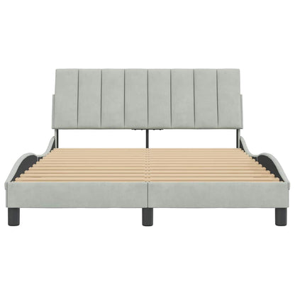 Giroletto senza Materasso Hanko Grigio Chiaro 140x190 cm Velluto
