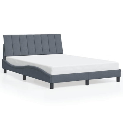 Giroletto senza Materasso Hanko Grigio Scuro 140x190 cm Velluto