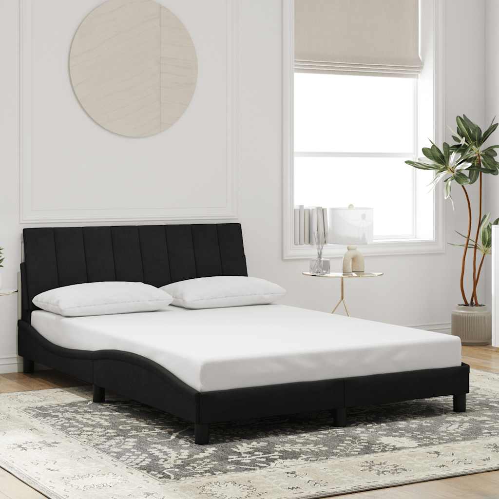 Giroletto senza Materasso Hanko Nero 140x190 cm in Velluto