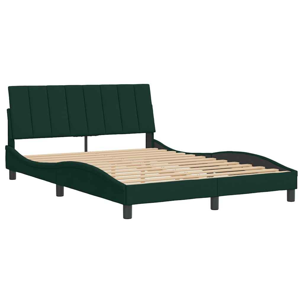 Giroletto senza Materasso Hanko Verde Scuro 140x190 cm in Velluto