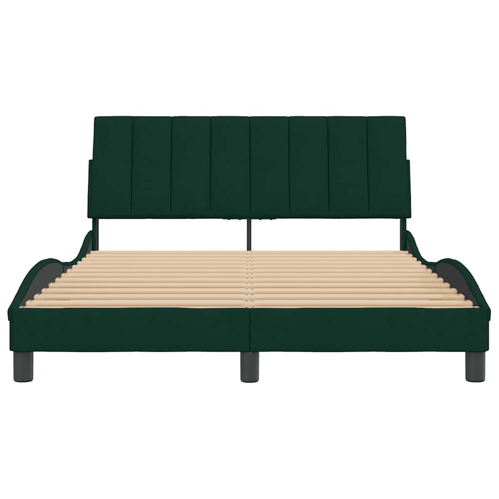 Giroletto senza Materasso Hanko Verde Scuro 140x190 cm in Velluto