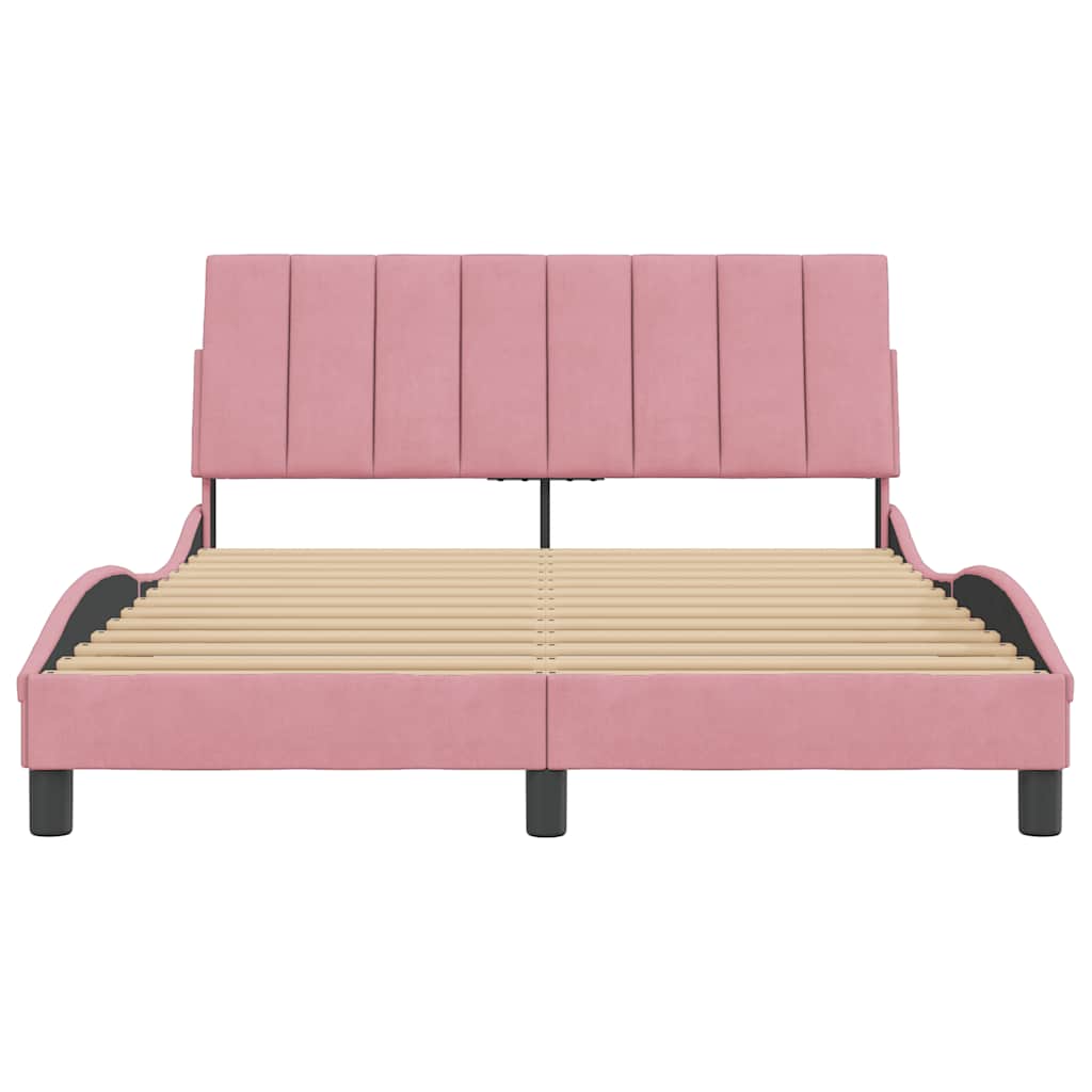 Giroletto senza Materasso Hanko Rosa 140x190 cm in Velluto