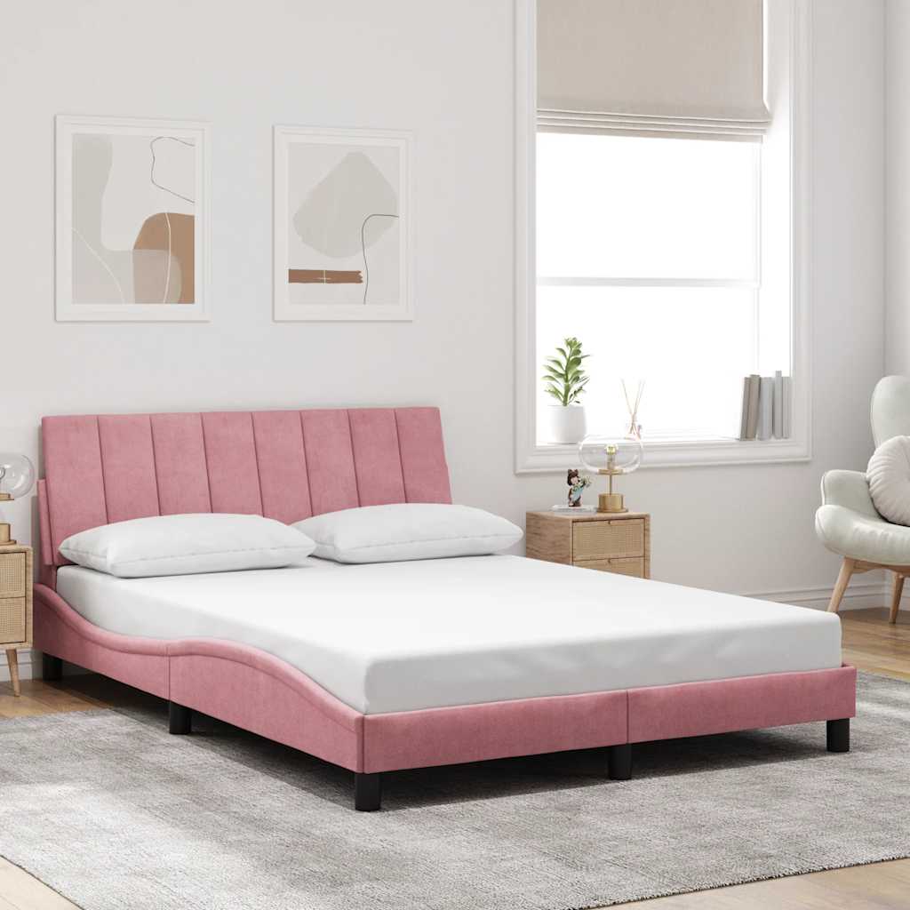 Giroletto senza Materasso Hanko Rosa 140x190 cm in Velluto