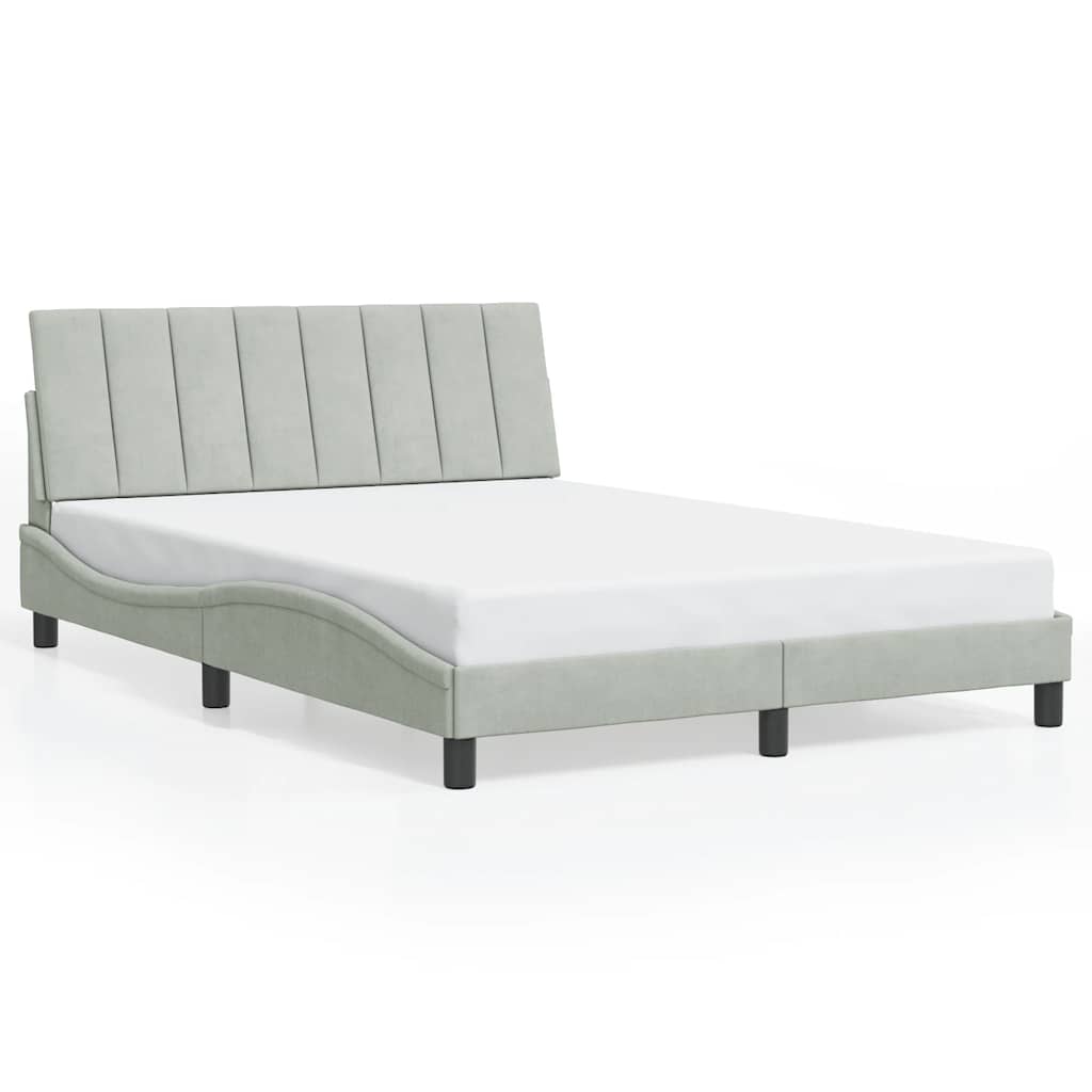 Giroletto senza Materasso Hanko Grigio Chiaro 140x200 cm Velluto