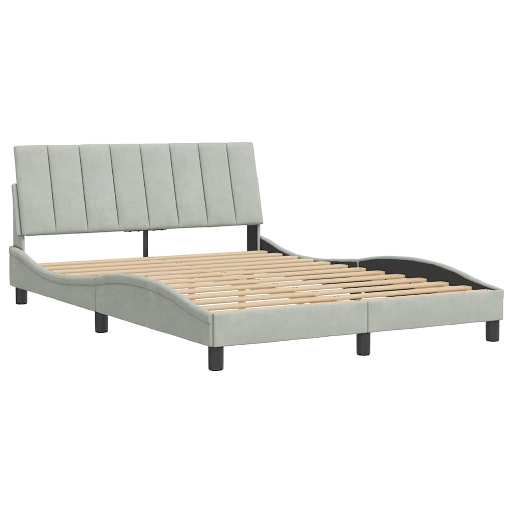 Giroletto senza Materasso Hanko Grigio Chiaro 140x200 cm Velluto