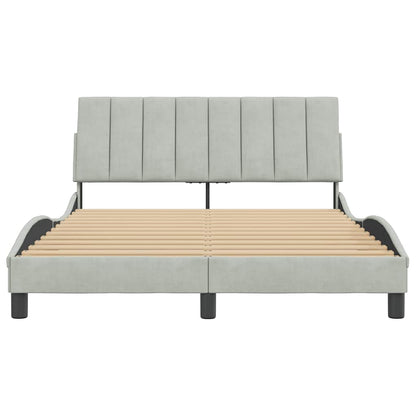 Giroletto senza Materasso Hanko Grigio Chiaro 140x200 cm Velluto