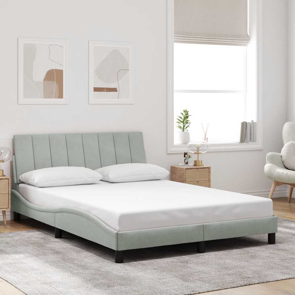 Giroletto senza Materasso Hanko Grigio Chiaro 140x200 cm Velluto