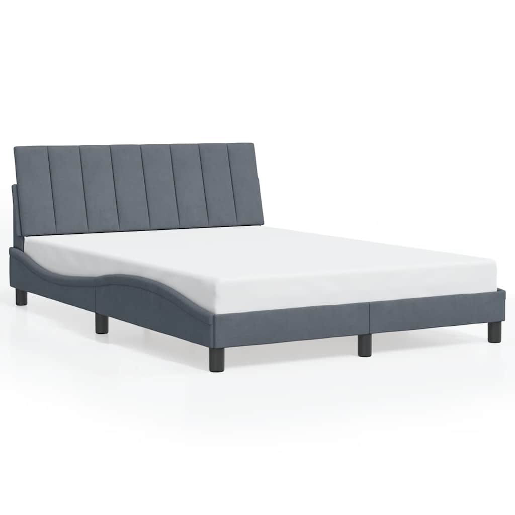 Giroletto senza Materasso Hanko Grigio Scuro 140x200 cm Velluto