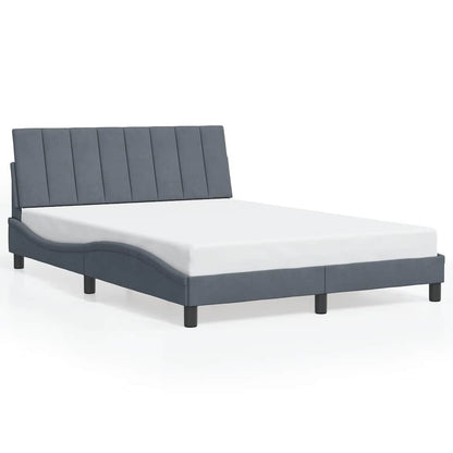 Giroletto senza Materasso Hanko Grigio Scuro 140x200 cm Velluto