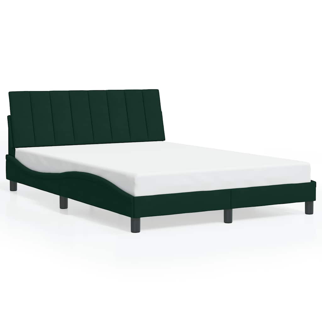Giroletto senza Materasso Hanko Verde Scuro 140x200 cm in Velluto