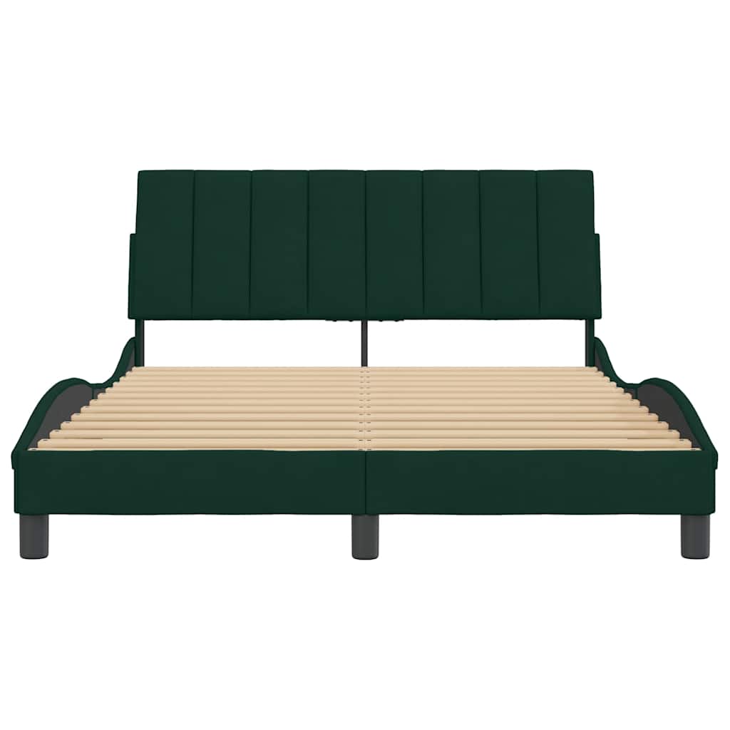 Giroletto senza Materasso Hanko Verde Scuro 140x200 cm in Velluto