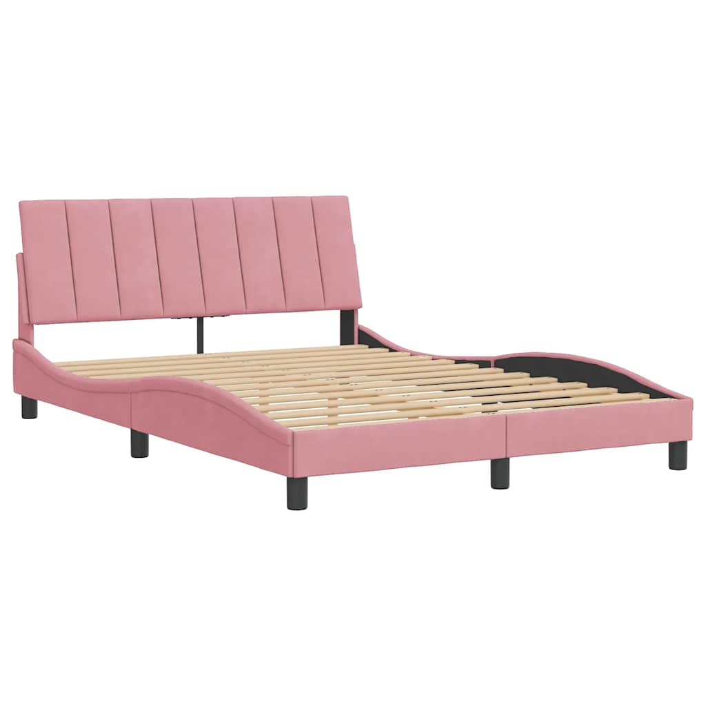 Giroletto senza Materasso Hanko Rosa 140x200 cm in Velluto