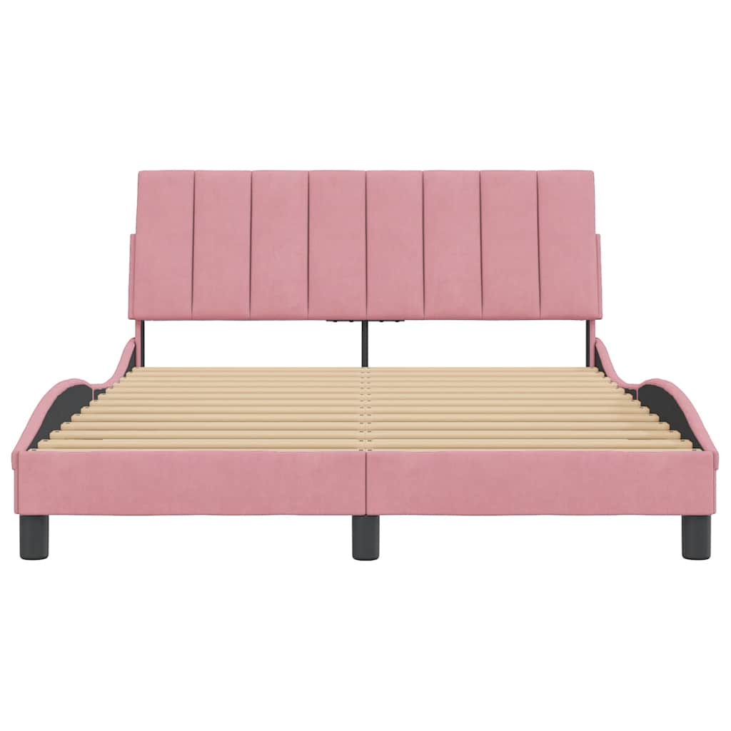 Giroletto senza Materasso Hanko Rosa 140x200 cm in Velluto