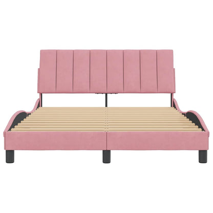 Giroletto senza Materasso Hanko Rosa 140x200 cm in Velluto