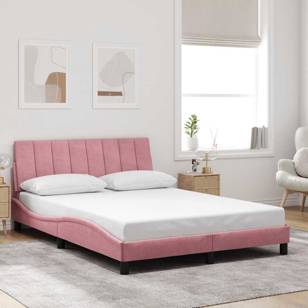 Giroletto senza Materasso Hanko Rosa 140x200 cm in Velluto