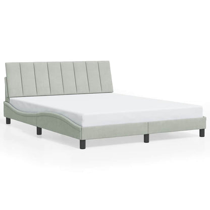 Giroletto senza Materasso Hanko Grigio Chiaro 160x200 cm Velluto