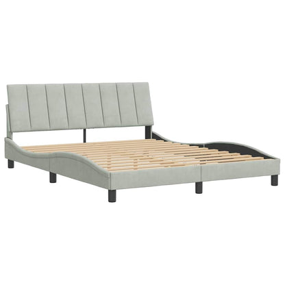 Giroletto senza Materasso Hanko Grigio Chiaro 160x200 cm Velluto