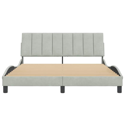 Giroletto senza Materasso Hanko Grigio Chiaro 160x200 cm Velluto