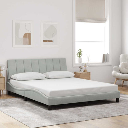 Giroletto senza Materasso Hanko Grigio Chiaro 160x200 cm Velluto