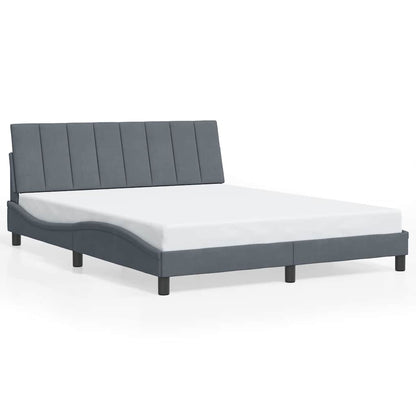 Giroletto senza Materasso Hanko Grigio Scuro 160x200 cm Velluto