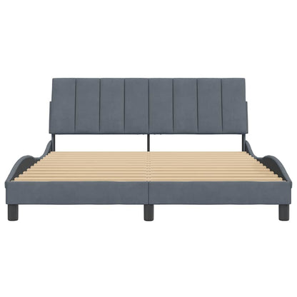 Giroletto senza Materasso Hanko Grigio Scuro 160x200 cm Velluto