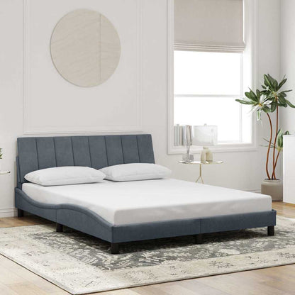Giroletto senza Materasso Hanko Grigio Scuro 160x200 cm Velluto