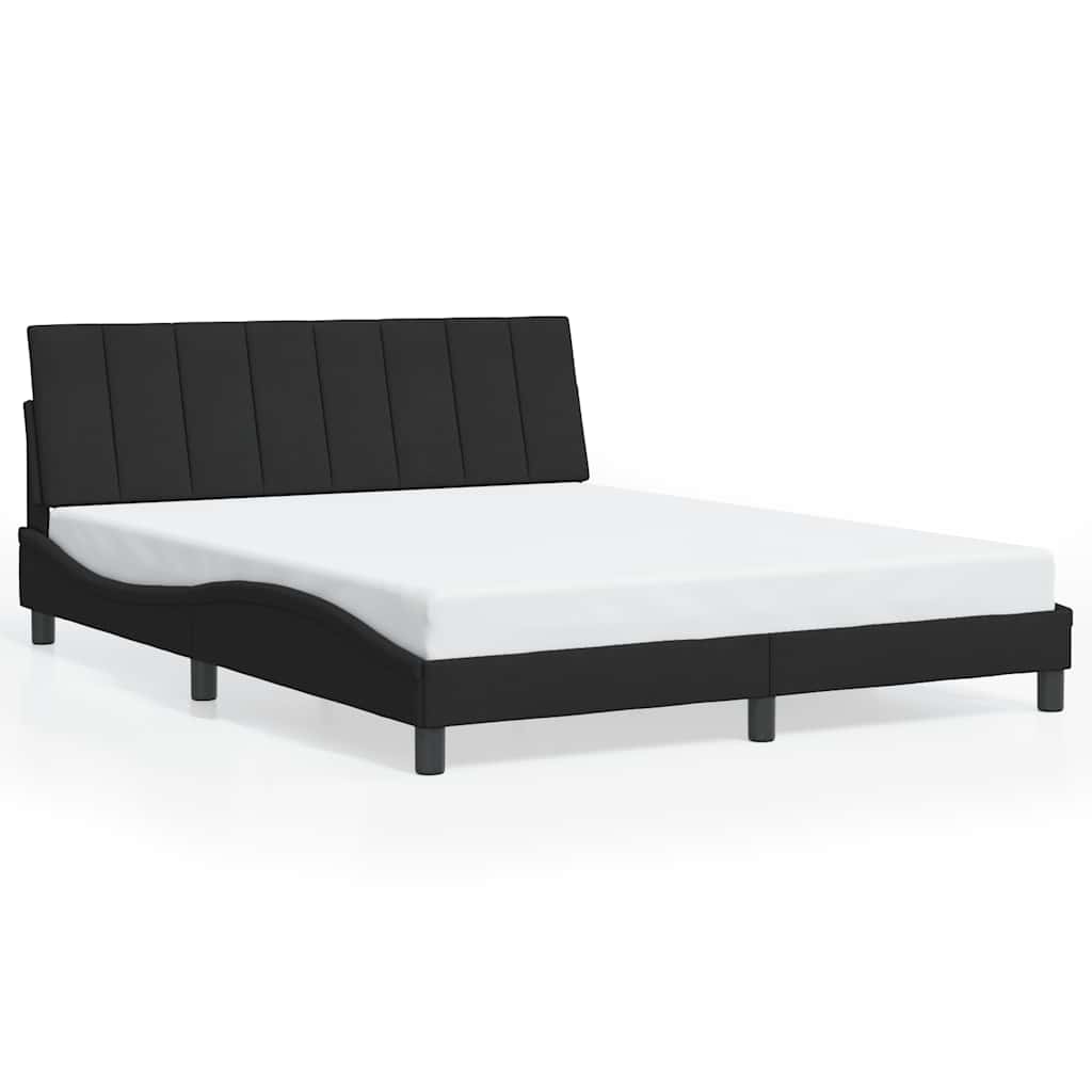 Giroletto senza Materasso Hanko Nero 160x200 cm in Velluto