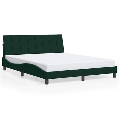 Giroletto senza Materasso Hanko Verde Scuro 160x200 cm in Velluto