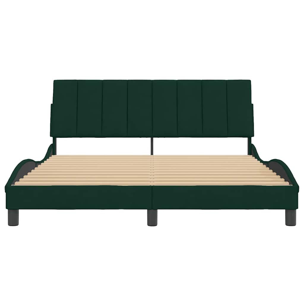 Giroletto senza Materasso Hanko Verde Scuro 160x200 cm in Velluto