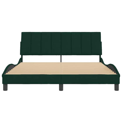 Giroletto senza Materasso Hanko Verde Scuro 160x200 cm in Velluto