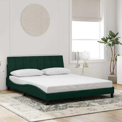 Giroletto senza Materasso Hanko Verde Scuro 160x200 cm in Velluto