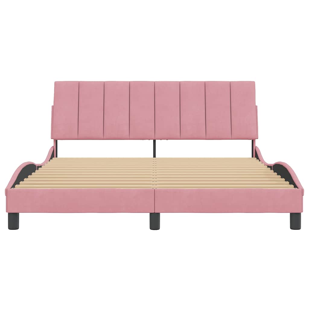 Giroletto senza Materasso Hanko Rosa 160x200 cm in Velluto