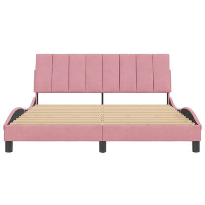 Giroletto senza Materasso Hanko Rosa 160x200 cm in Velluto