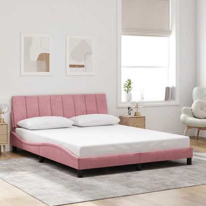 Giroletto senza Materasso Hanko Rosa 160x200 cm in Velluto