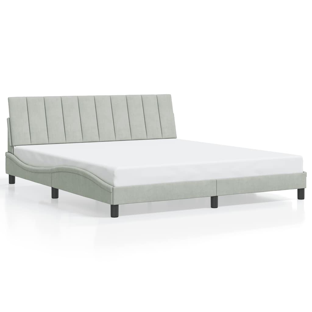 Giroletto senza Materasso Hanko Grigio Chiaro 180x200 cm Velluto