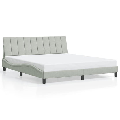 Giroletto senza Materasso Hanko Grigio Chiaro 180x200 cm Velluto