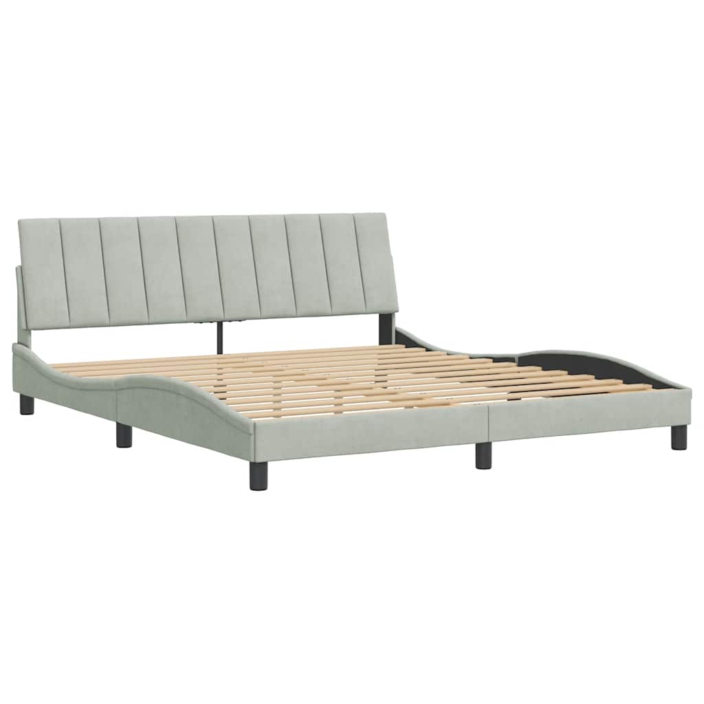 Giroletto senza Materasso Hanko Grigio Chiaro 180x200 cm Velluto
