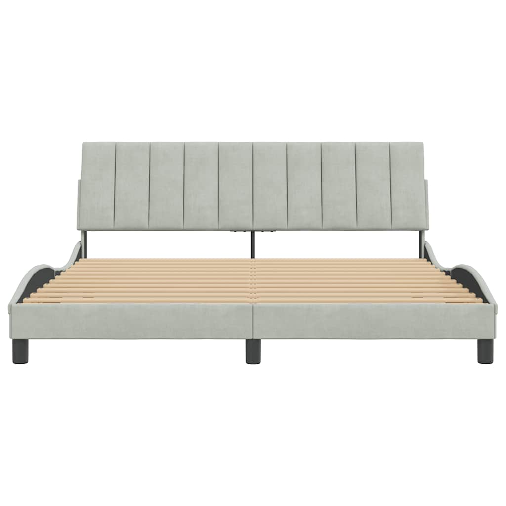 Giroletto senza Materasso Hanko Grigio Chiaro 180x200 cm Velluto