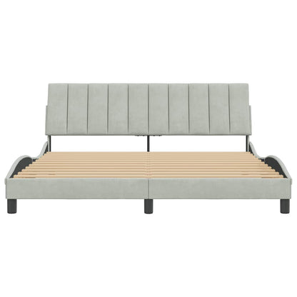 Giroletto senza Materasso Hanko Grigio Chiaro 180x200 cm Velluto