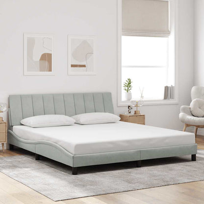 Giroletto senza Materasso Hanko Grigio Chiaro 180x200 cm Velluto