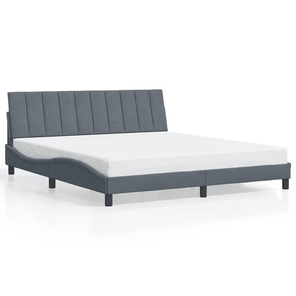 Giroletto senza Materasso Hanko Grigio Scuro 180x200 cm Velluto