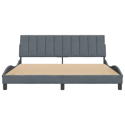 Giroletto senza Materasso Hanko Grigio Scuro 180x200 cm Velluto