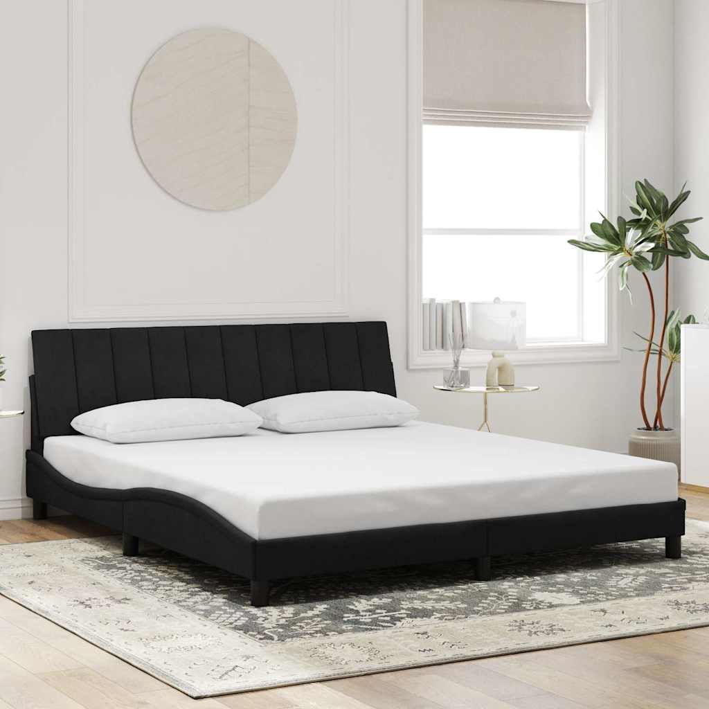Giroletto senza Materasso Hanko Nero 180x200 cm in Velluto