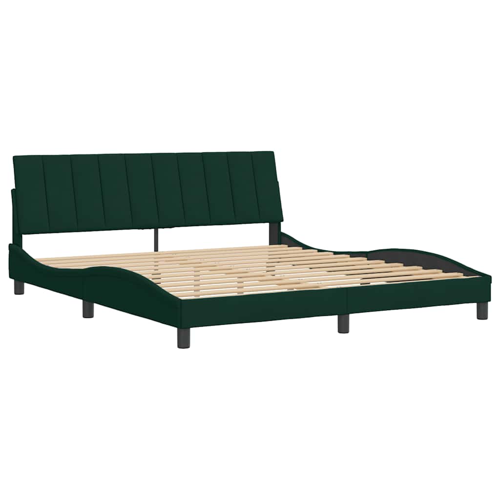 Giroletto senza Materasso Hanko Verde Scuro 180x200 cm in Velluto