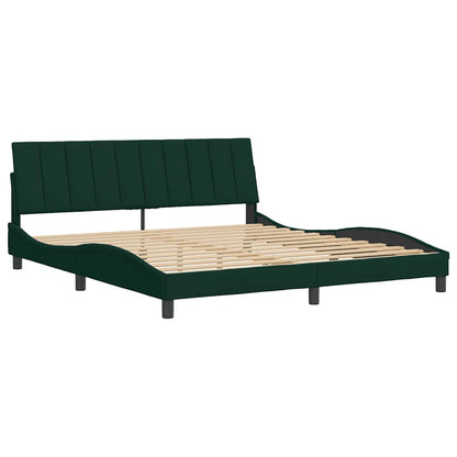 Giroletto senza Materasso Hanko Verde Scuro 180x200 cm in Velluto