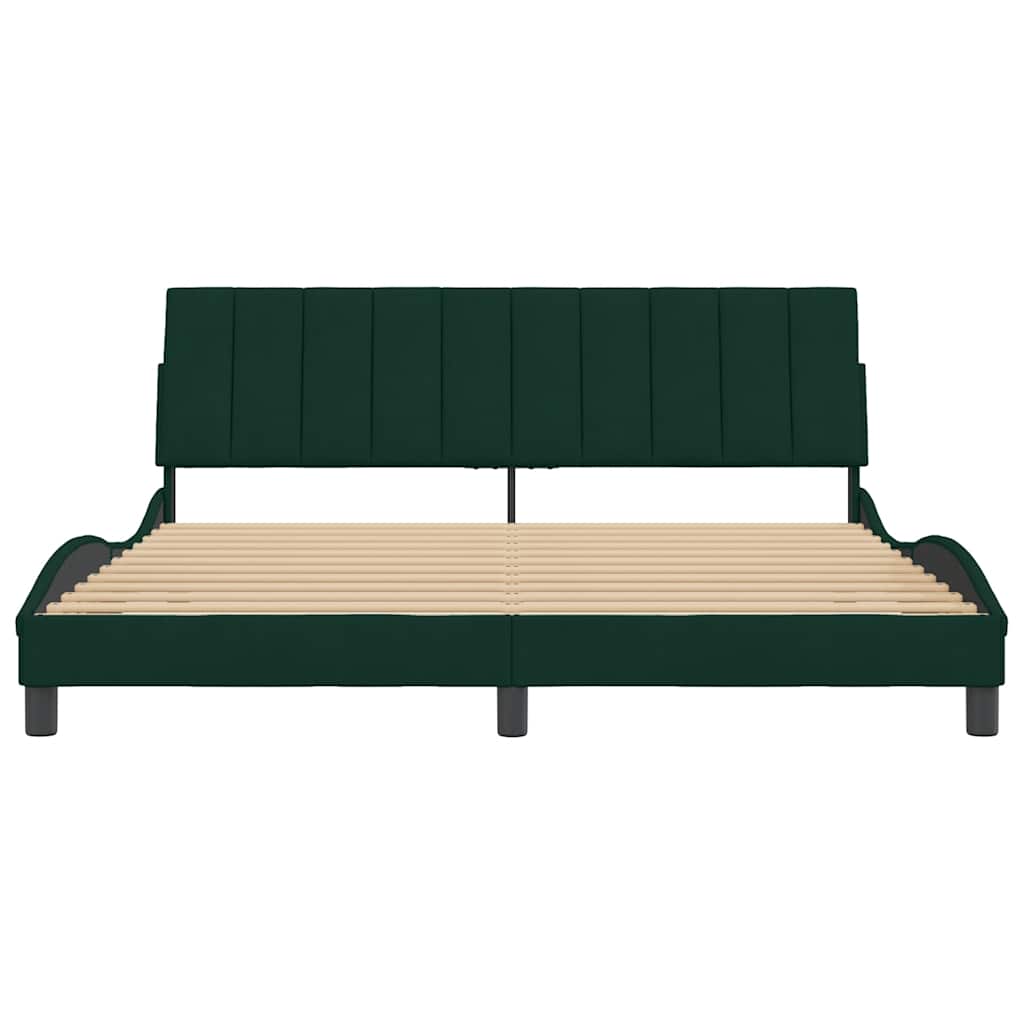 Giroletto senza Materasso Hanko Verde Scuro 180x200 cm in Velluto